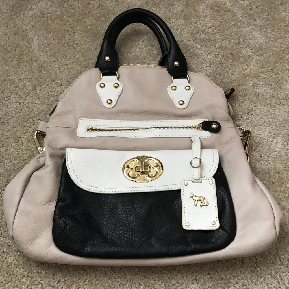 Emma Fox Large Fold Over Satchel - Mushroom Multi